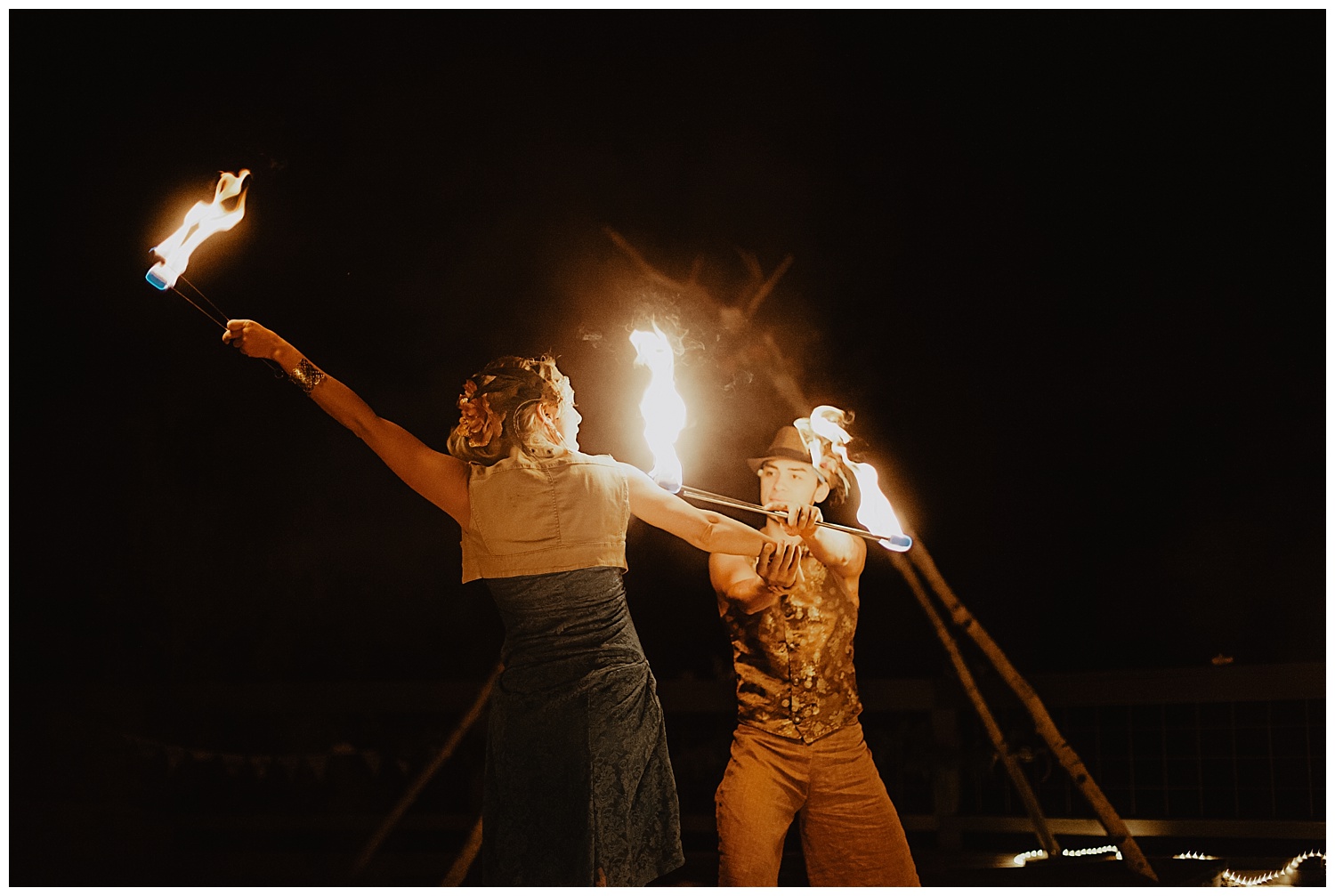 colorado fire dancers, outdoor wedding reception, outdoor colorado wedding, marble colorado wedding, marble lodge wedding, adventurous colorado wedding photographer, lumina entertainment