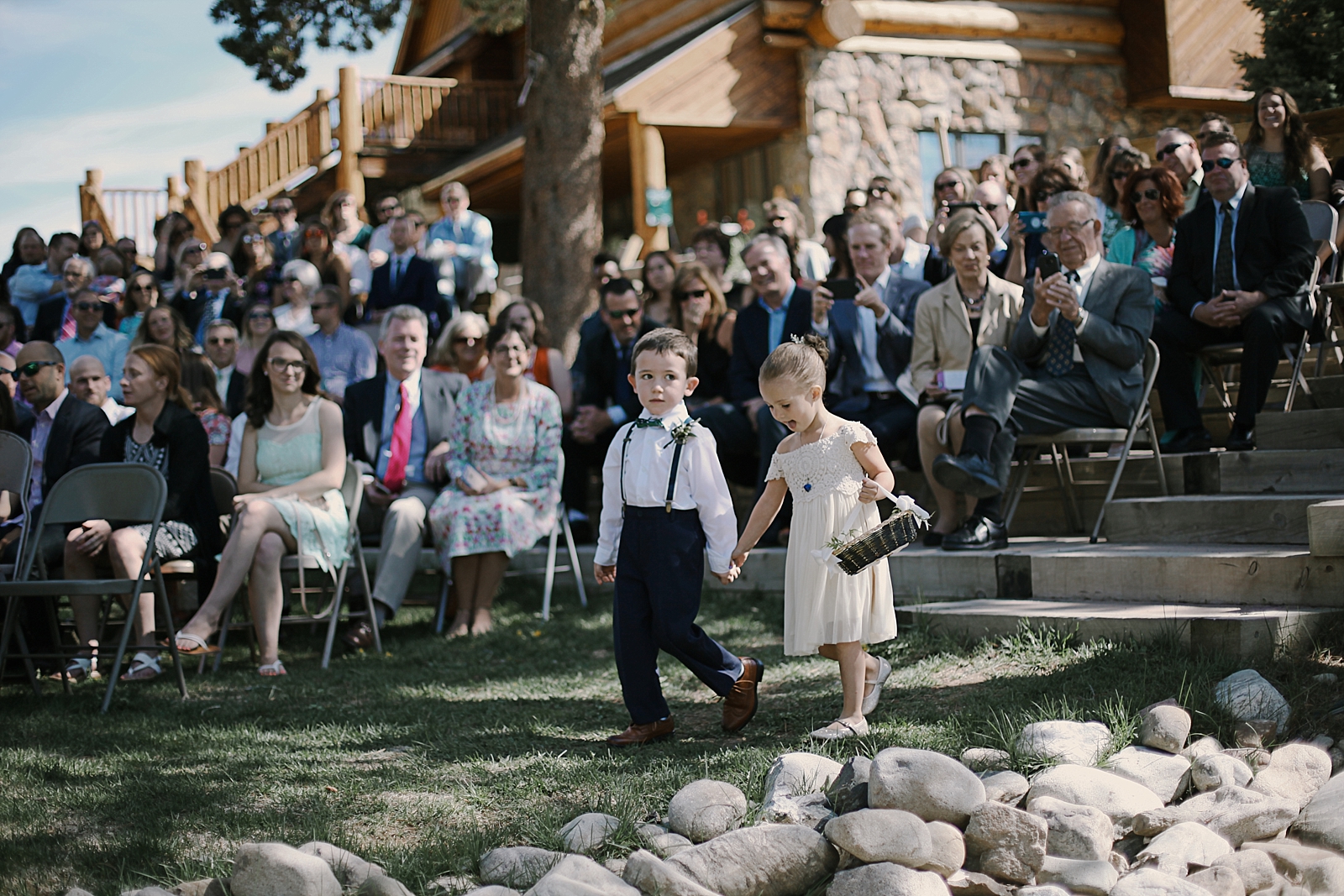 ring bearer flower girl at agape outpost, breckenridge colorado wedding, breckenridge colorado wedding photographer, the church at agape outpost wedding, agape outpost wedding photographer