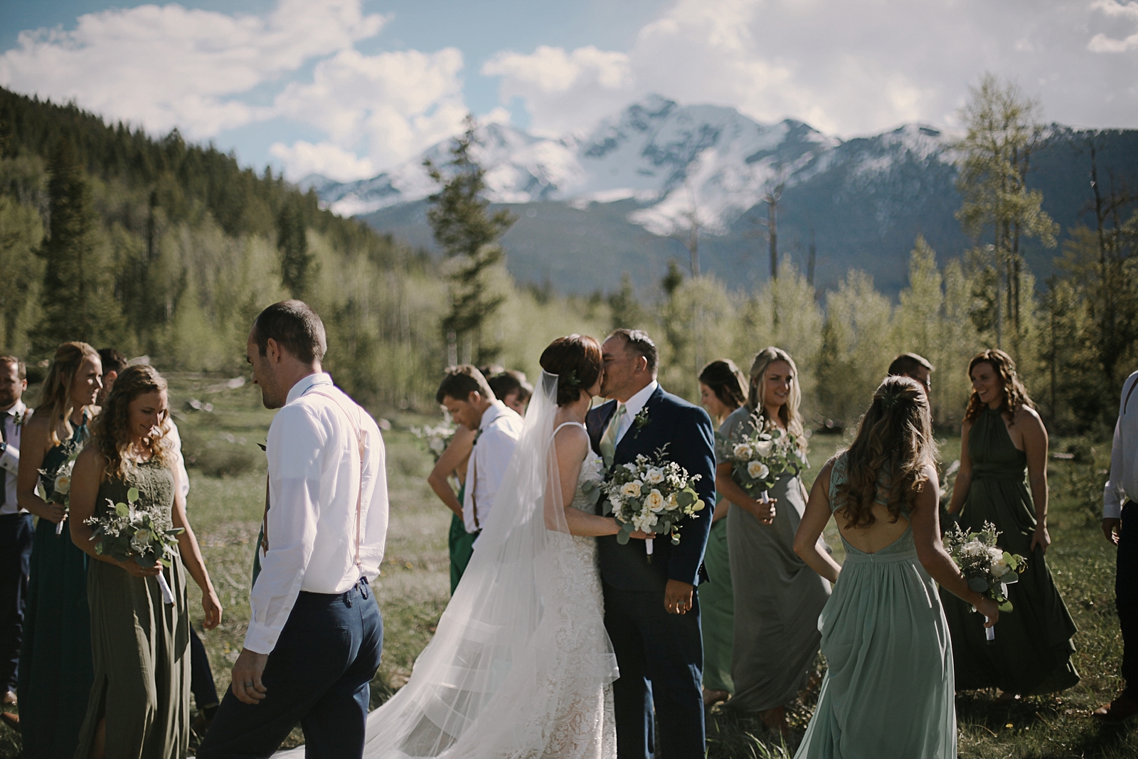 bridal party at agape outpost, the church at agape outpost wedding, breckenridge colorado wedding, breckenridge colorado wedding photographer, agape outpost wedding photographer
