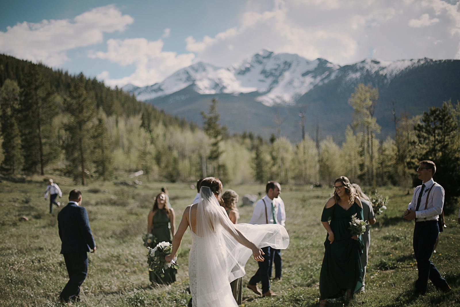 bridal party at agape outpost, the church at agape outpost wedding, breckenridge colorado wedding, breckenridge colorado wedding photographer, agape outpost wedding photographer