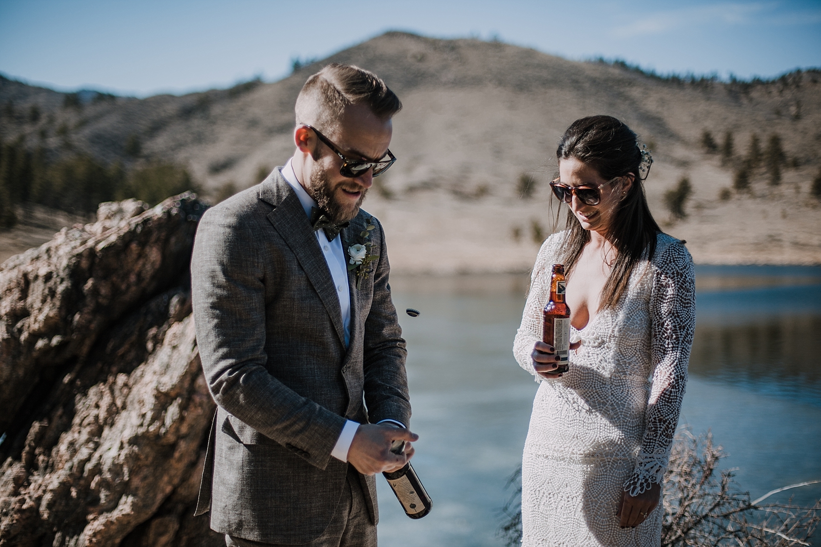 wedding beers, self solemnizing elopement, gateway natural area elopement, seaman reservoir elopement, fort collins colorado elopement, colorado elopement, hike seaman reservoir