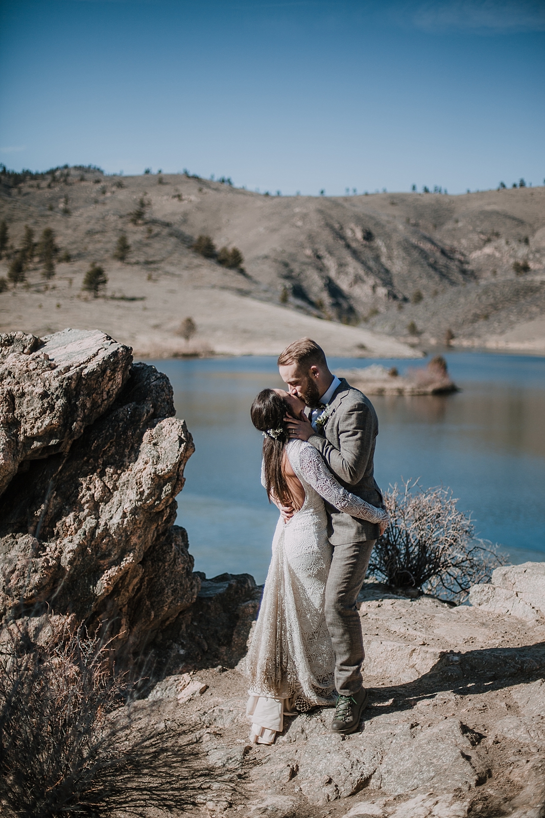hiking elopement, self solemnizing elopement, gateway natural area elopement, seaman reservoir elopement, fort collins colorado elopement, colorado elopement, hike seaman reservoir