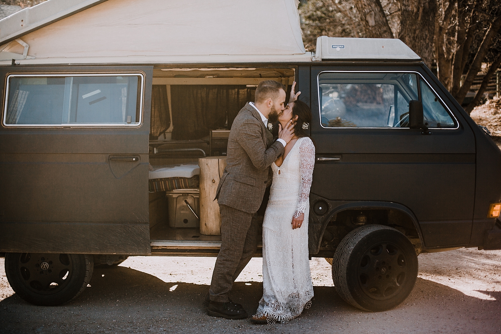 westfalia van elopement, self solemnizing elopement, gateway natural area elopement, seaman reservoir elopement, fort collins colorado elopement, colorado elopement, hike seaman reservoir