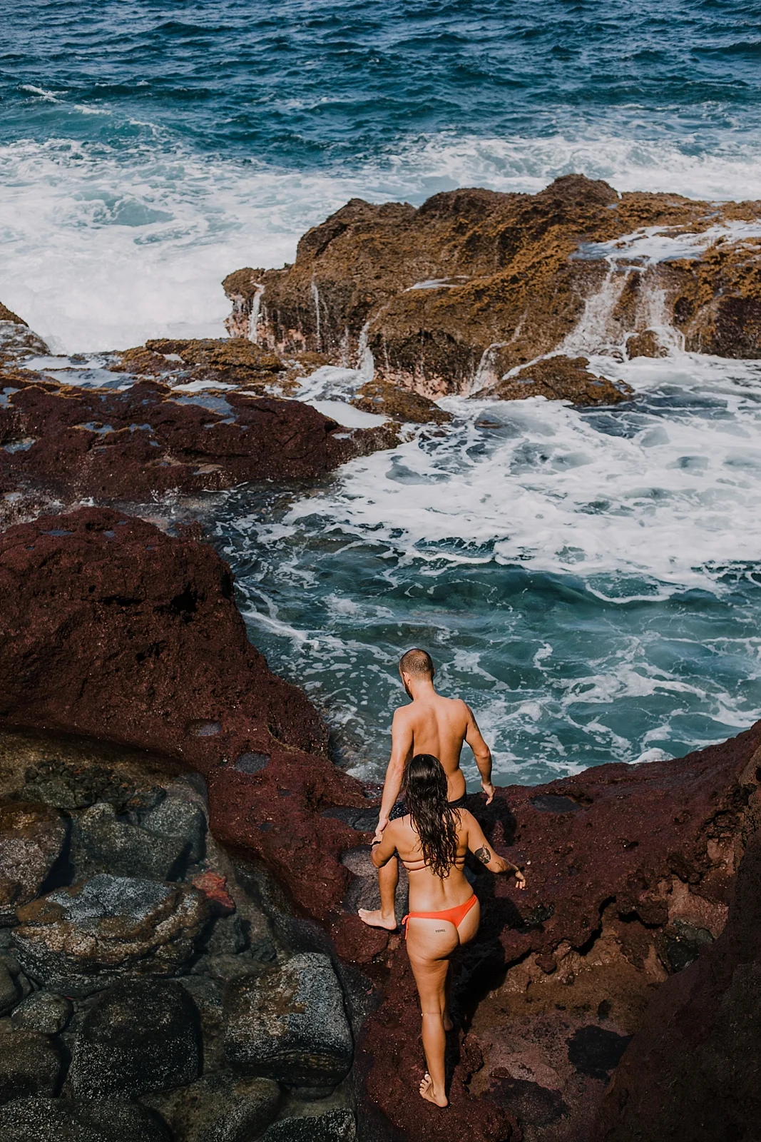 maui tidepools, maui diving, maui cliffside, maui elopement photographer, maui wedding photographer, couple on cliffside, maui hiking, maui hawaii hiking, lahaina maui beaches, alexis russell ring