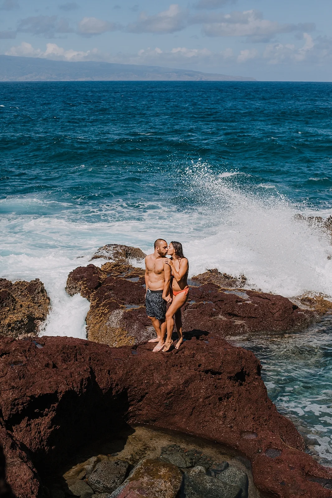maui engagements, maui diving, maui cliffside, maui elopement photographer, maui wedding photographer, swimming engagements, maui hiking, maui hawaii hiking, lahaina beaches, swimsuit engagement