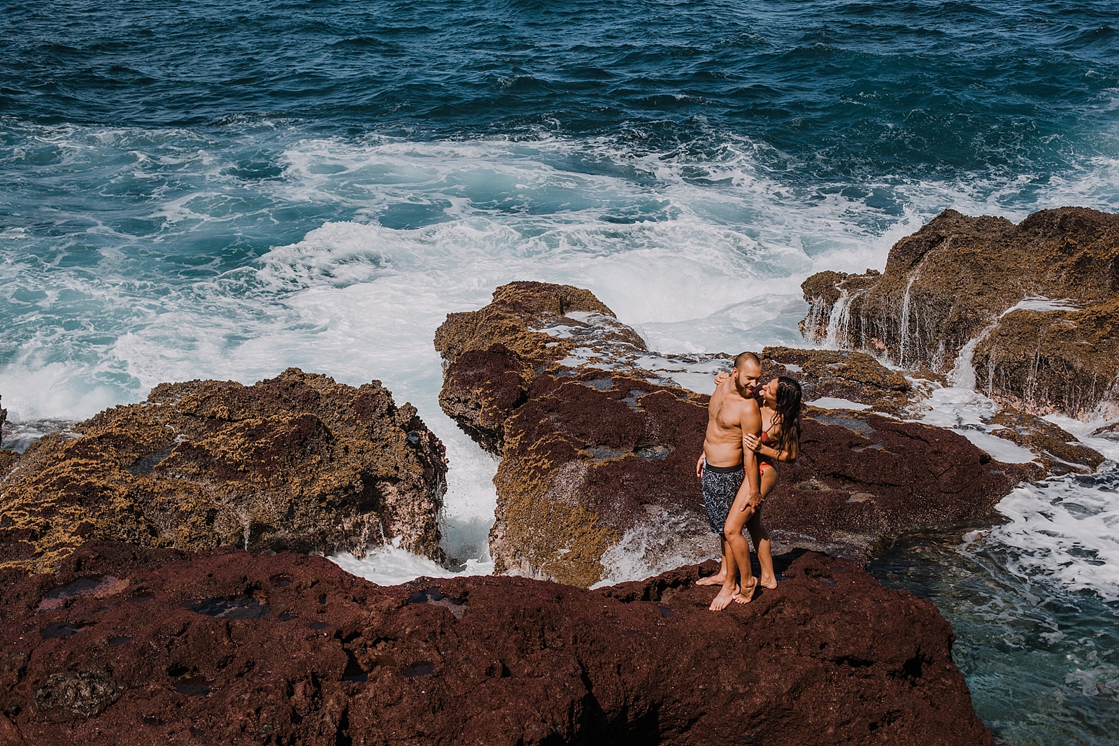 maui engagements, maui diving, maui cliffside, maui elopement photographer, maui wedding photographer, swimming engagements, maui hiking, maui hawaii hiking, lahaina beaches, swimsuit engagement
