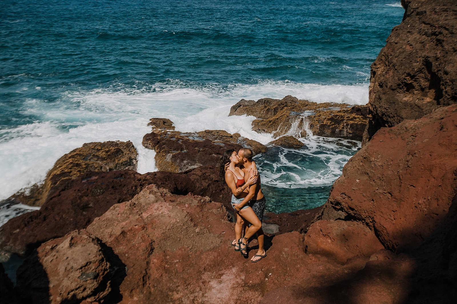 maui engagements, maui diving, maui cliffside, maui elopement photographer, maui wedding photographer, swimming engagements, maui hiking, maui hawaii hiking, lahaina beaches, swimsuit engagement