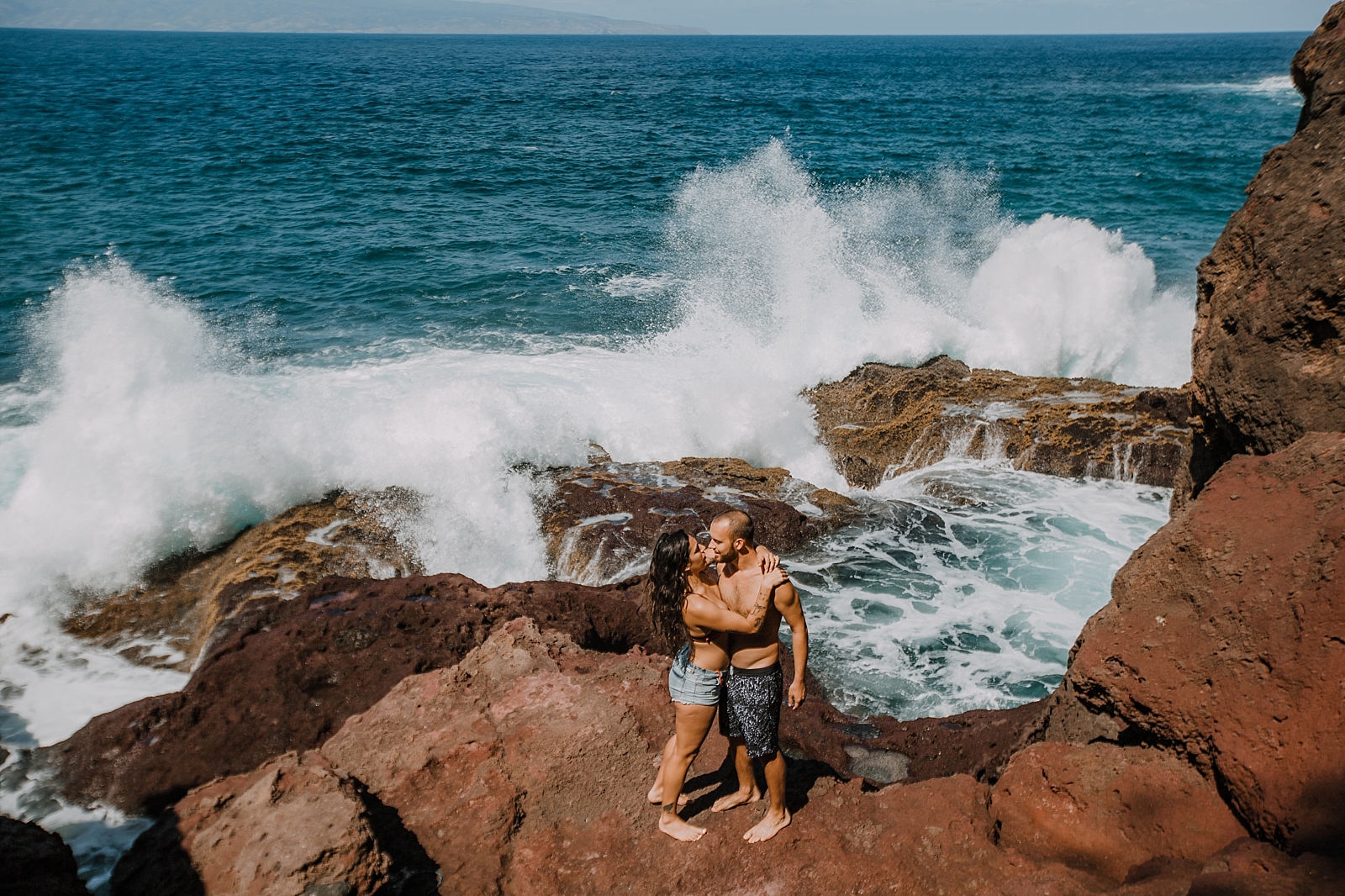 maui engagements, maui diving, maui cliffside, maui elopement photographer, maui wedding photographer, swimming engagements, maui hiking, maui hawaii hiking, lahaina beaches, swimsuit engagement