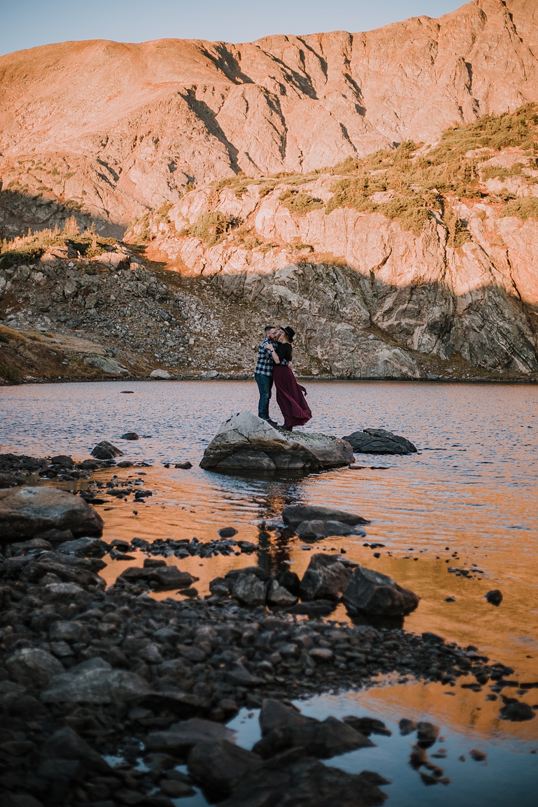 sunrise at james peak, colorado 13er, little echo lake, backpacking james peak wilderness, hike james peak lake, hike little echo lake, james peak elopement, winter park sunrise elopement