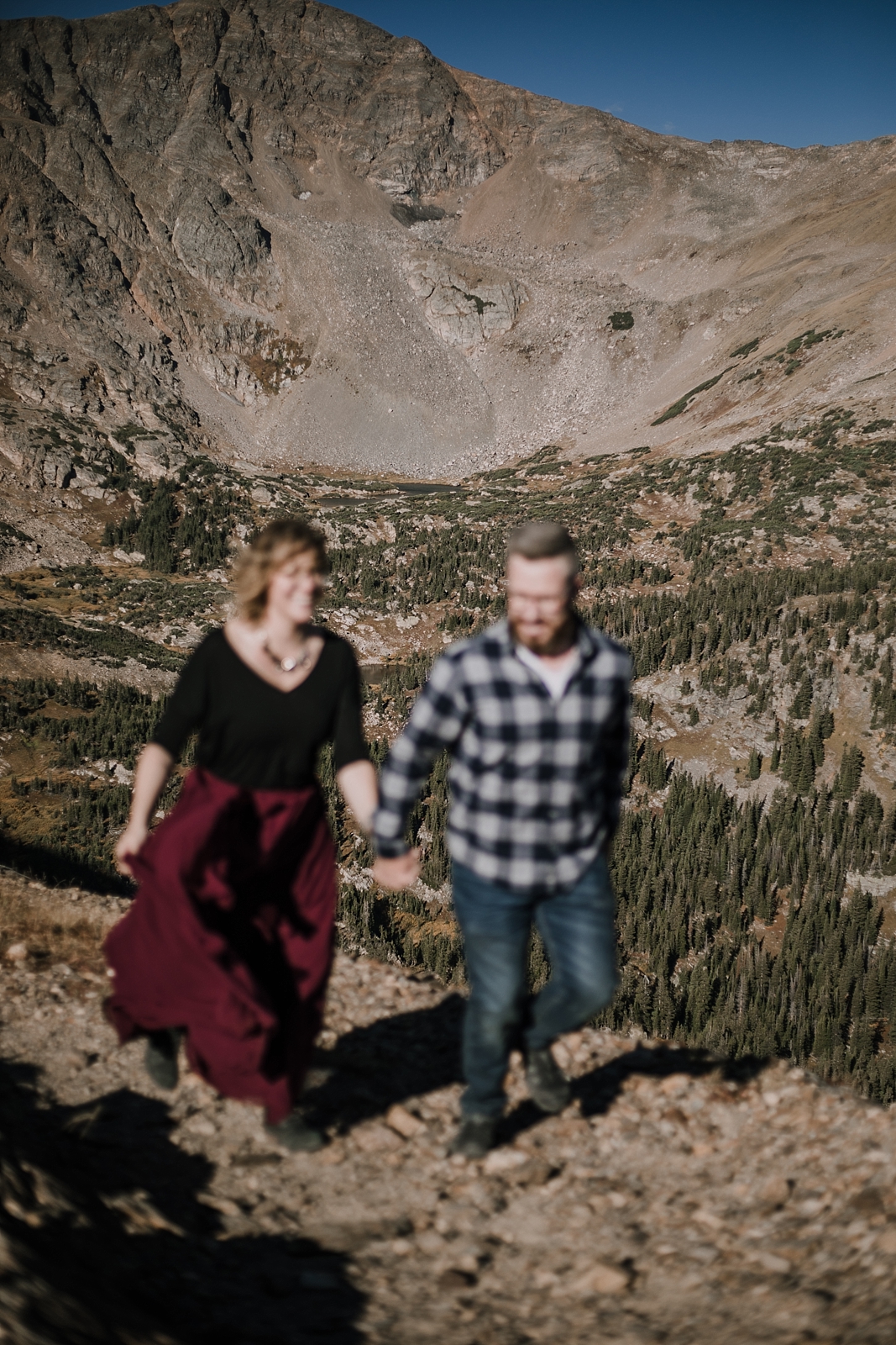 couple hiking, colorado 13er, hike little echo lake, backpacking james peak wilderness, hike james peak lake, james peak elopement, winter park elopement, backpacking winter park