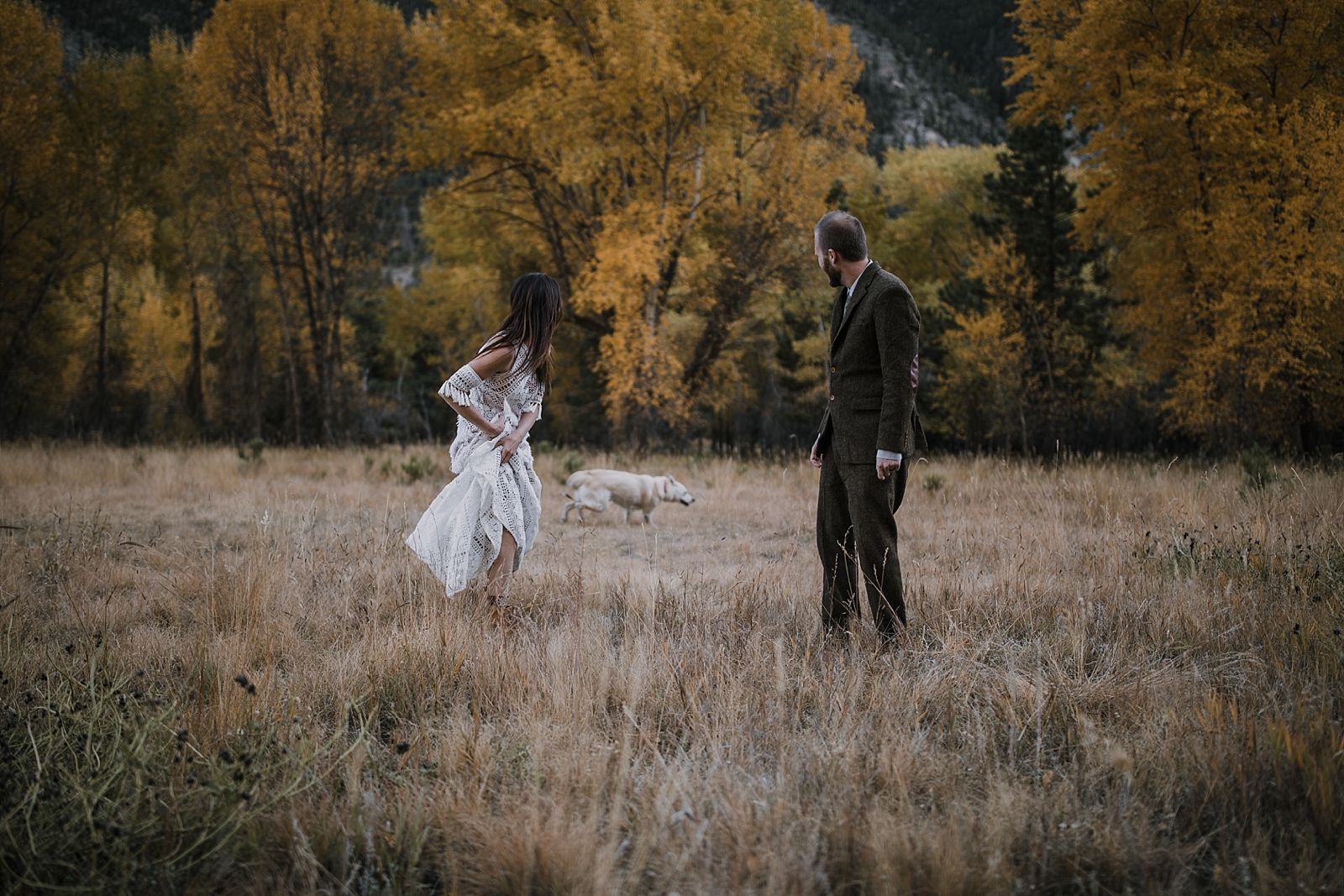 couple eloping, husky pup, couple hiking, norway elopement, post elopement celebration, wedding in the woods, buena vista elopement, buena vista wedding, nathrop colorado wedding, elope with your dog