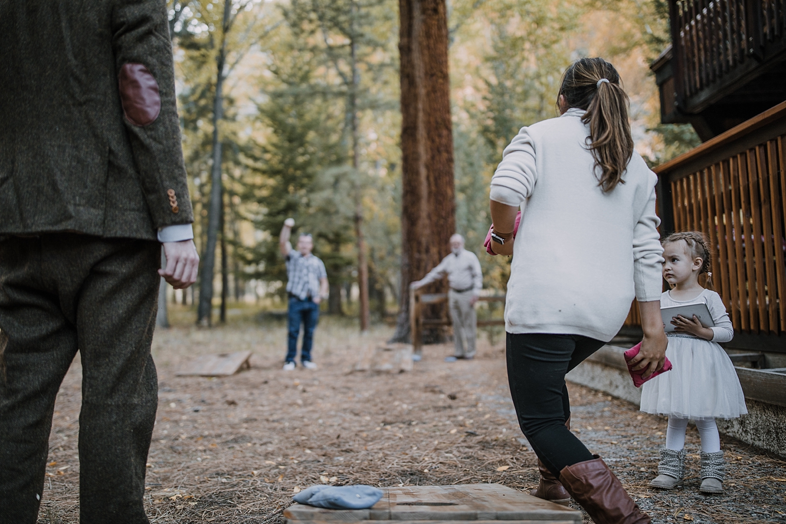 wedding yard games, couple hiking, norway elopement, post elopement celebration, wedding in the woods, buena vista elopement, buena vista wedding, nathrop colorado wedding, elope with your dog