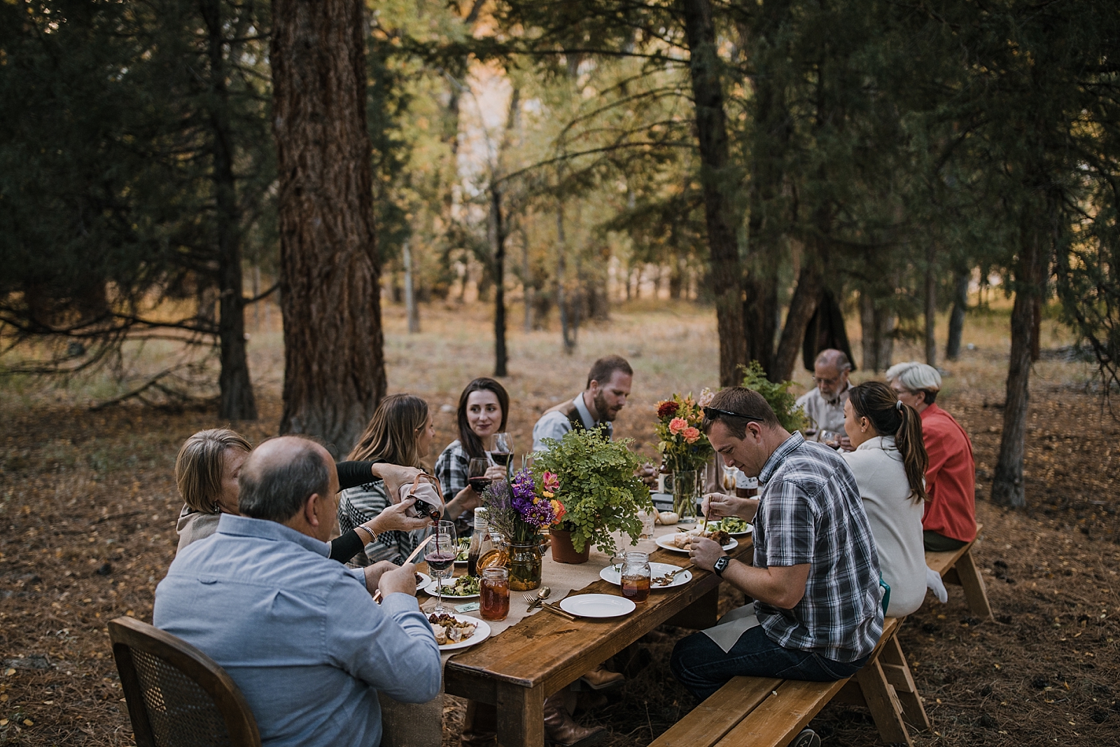 elopement dinner, picnic elopement, norway elopement, post elopement celebration, wedding in the woods, buena vista elopement, buena vista wedding, nathrop colorado wedding, bbq wedding, bbq elopement