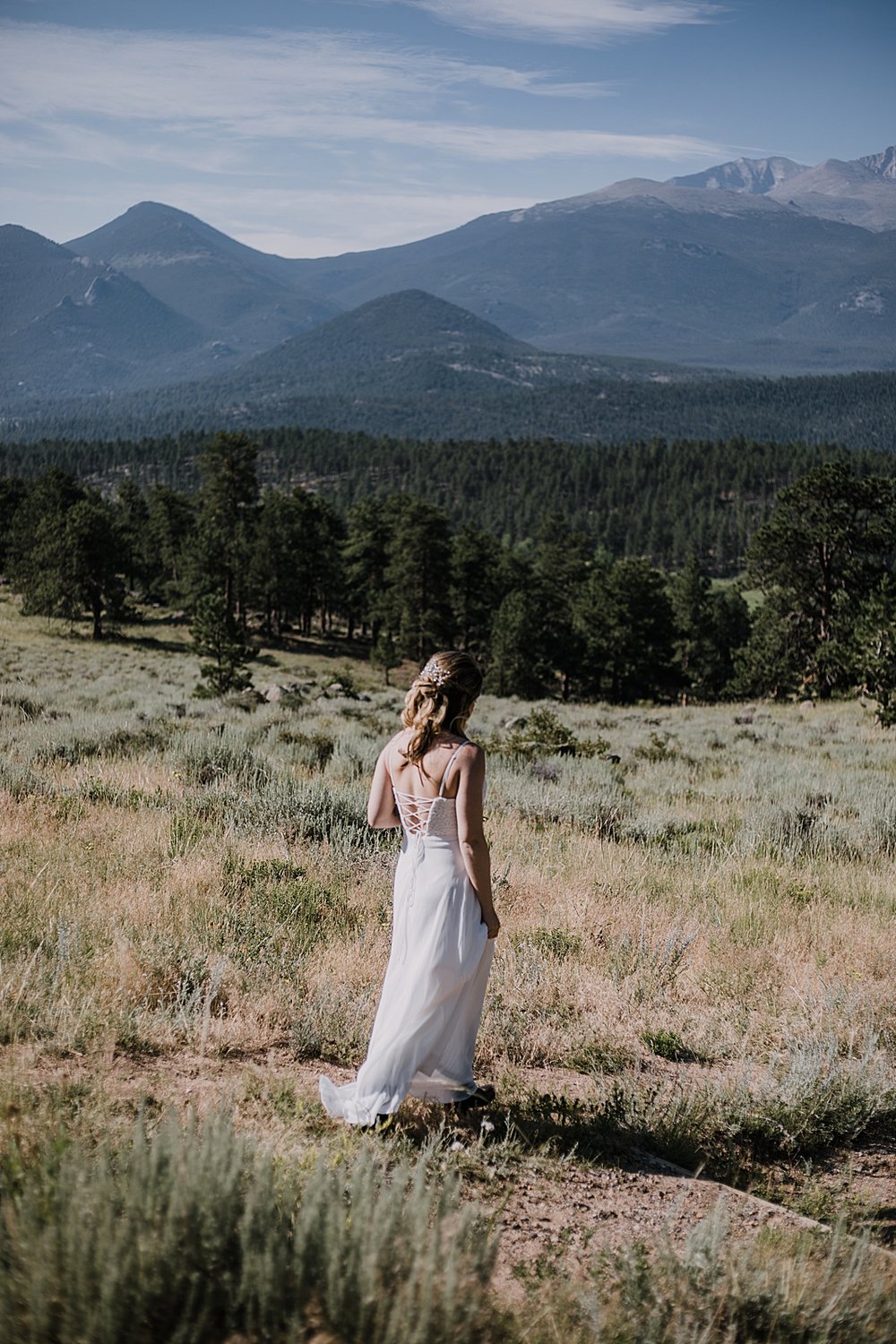 hiking bride, rocky mountain national park elopement, 3M curves elopement, self solemnizing, self solemnization, long's peak ceremony, hiking elopement, estes park elopement