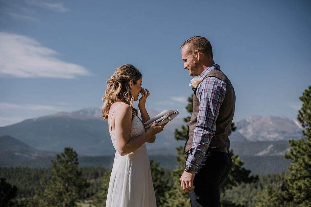 elopement ceremony, rocky mountain national park elopement, 3M curves elopement, self solemnizing, self solemnization, long's peak ceremony, hiking elopement, estes park elopement