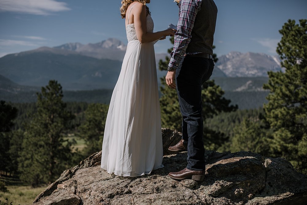 RMNP elopement ceremony, rocky mountain national park elopement, 3M curves elopement, self solemnizing, self solemnization, long's peak ceremony, hiking elopement, estes park elopement