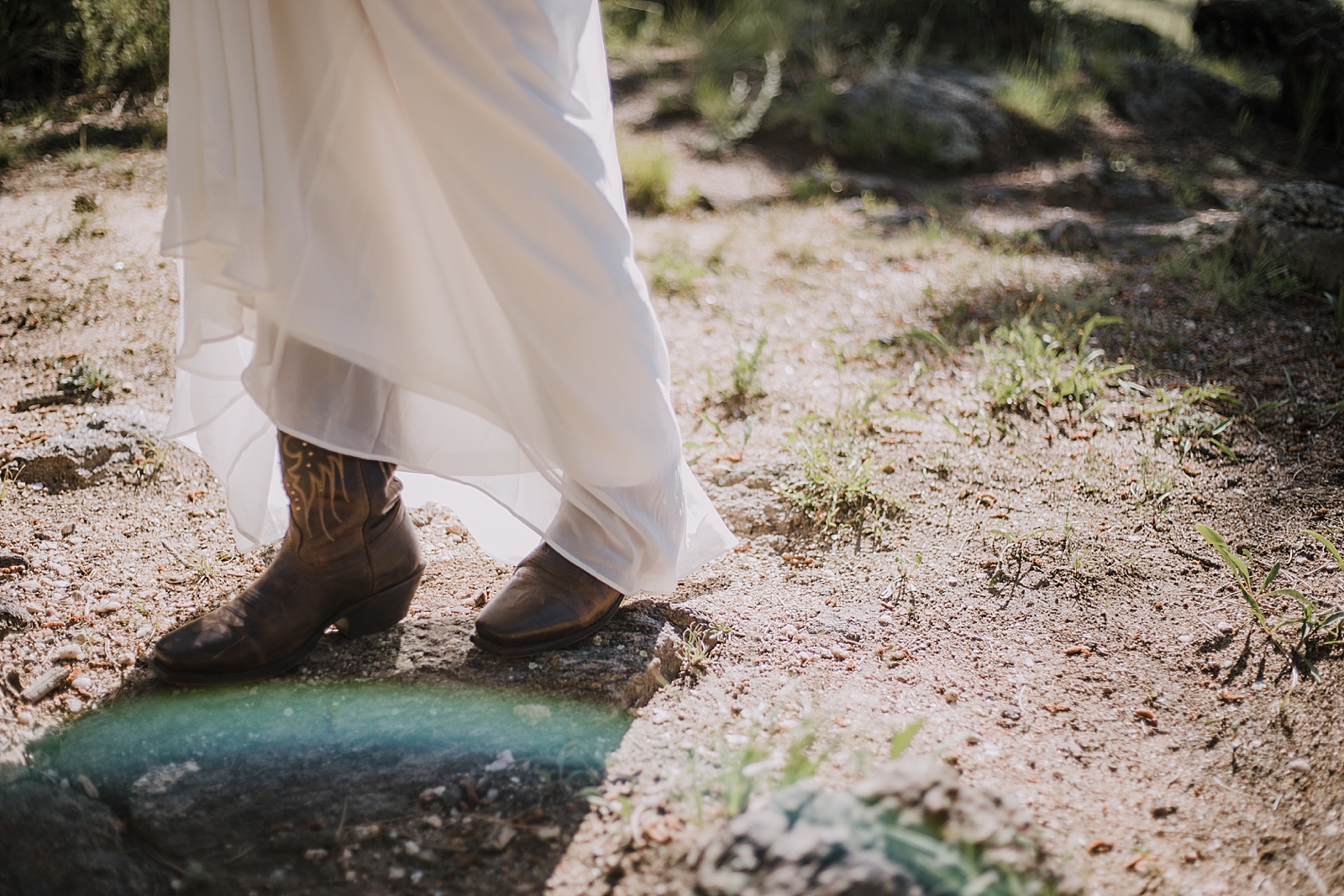 brides boots, RMNP elopement ceremony, rocky mountain national park elopement, 3M curves elopement, self solemnizing, self solemnization, long's peak, summer hiking elopement, estes park elopement