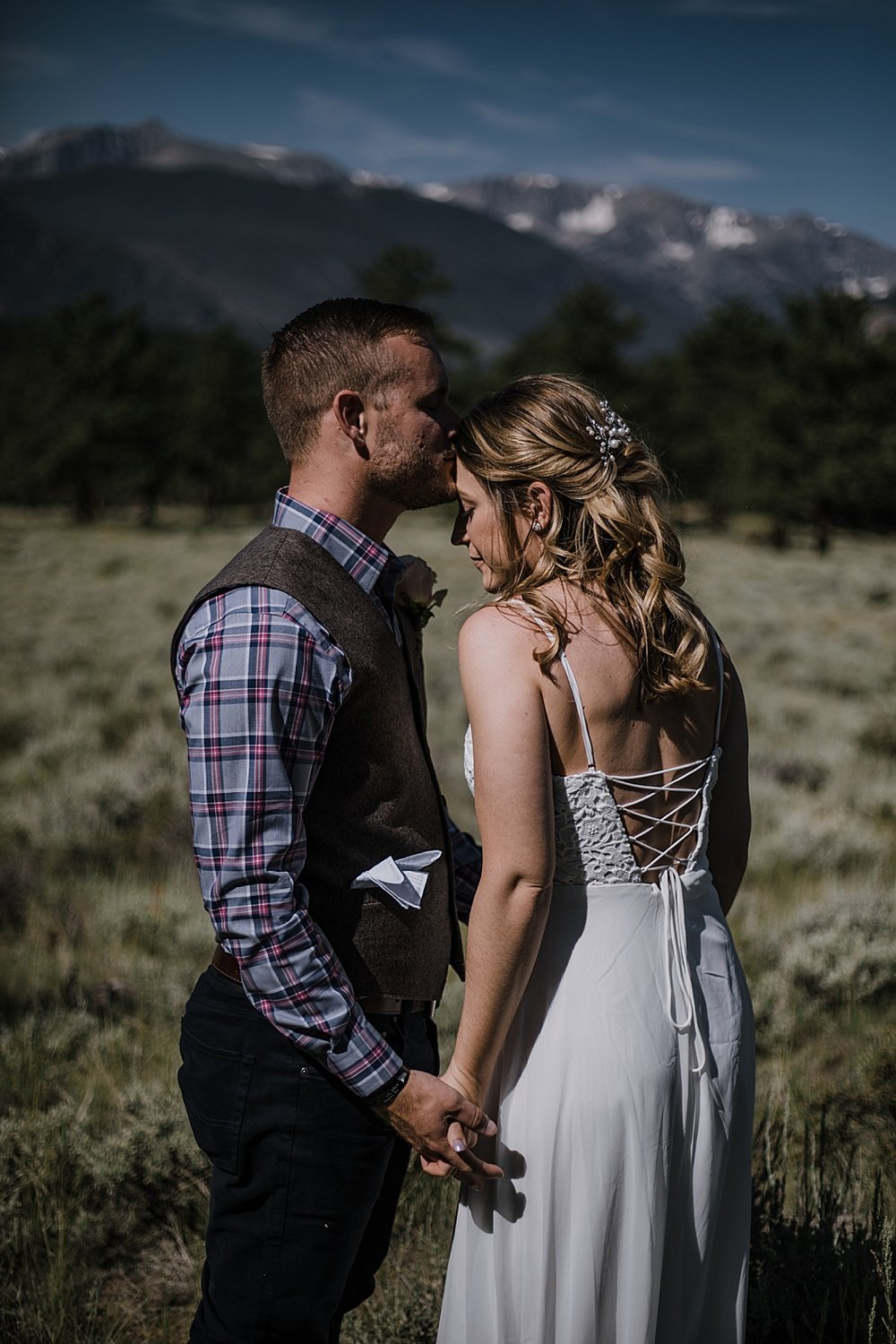 park ranger and bride, RMNP elopement ceremony, rocky mountain national park elopement, 3M curves elopement, self solemnizing, self solemnization, long's peak, summer elopement, estes park elopement