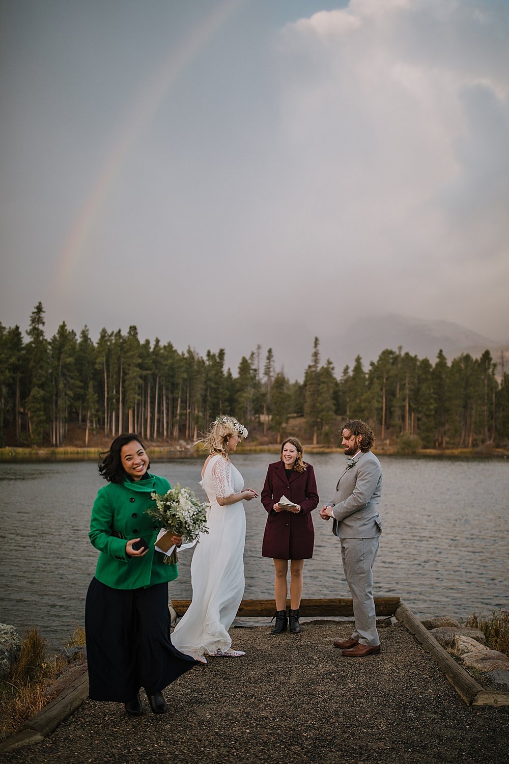 bride and groom wedding rings, sprague lake dock elopement, sunrise elopement, colorado elopement, sprague lake elopement, rocky mountain national park elopement, adventurous colorado hiking elopement