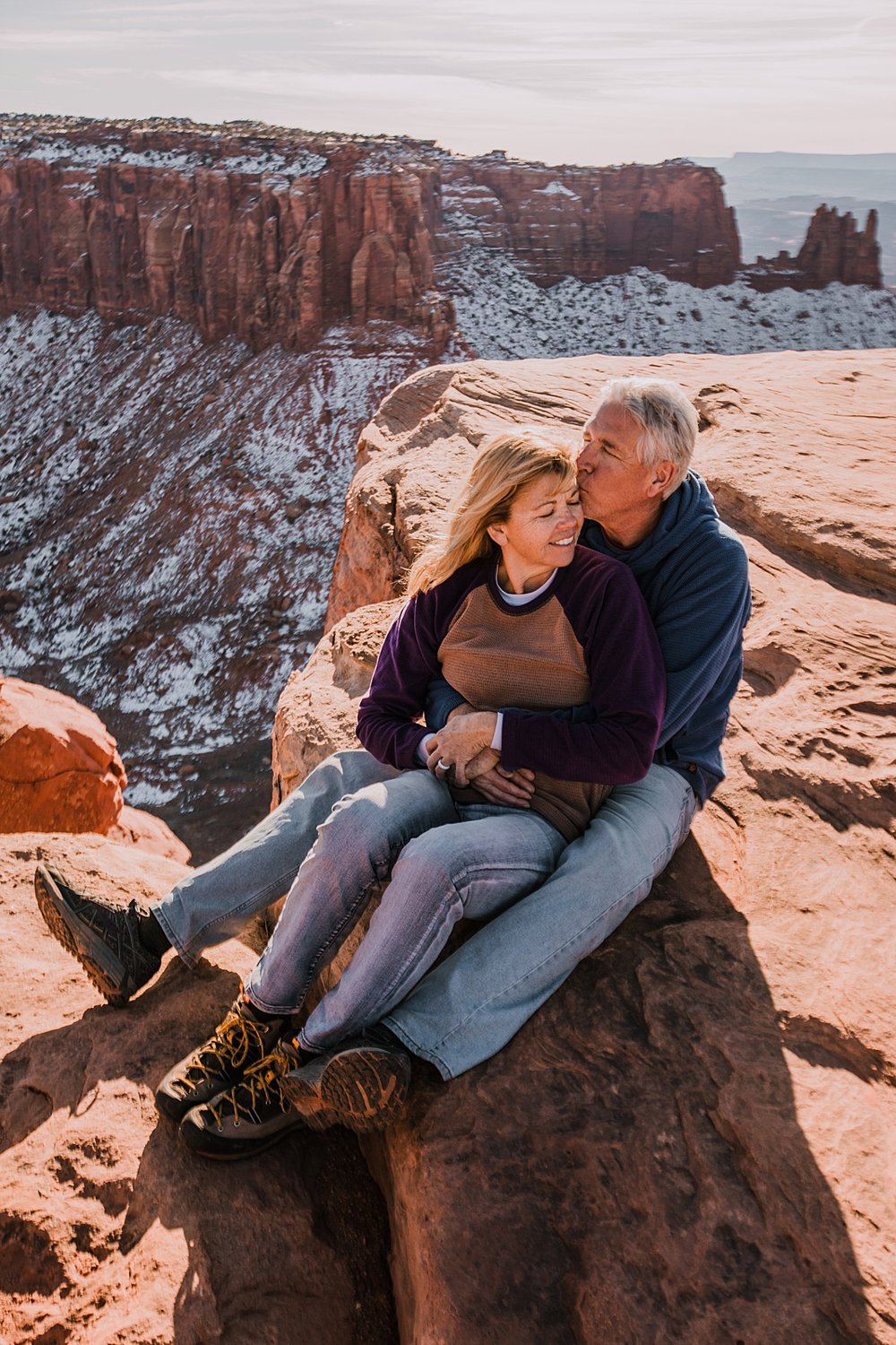 grand view point in canyonlands national park, moab utah, engagements, desert love, hiking in moab, hiking in indian creek, indian creek elopement