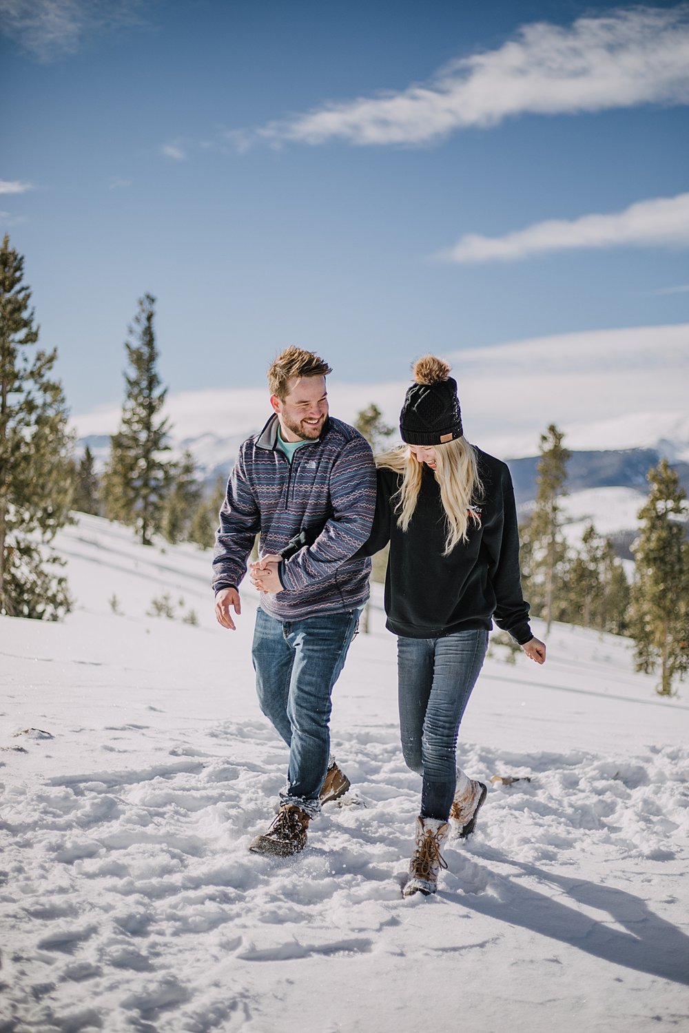 couple hiking sapphire point near keystone colorado, hiking the loop at sapphire point, sapphire point proposal, sapphire point wedding photographer