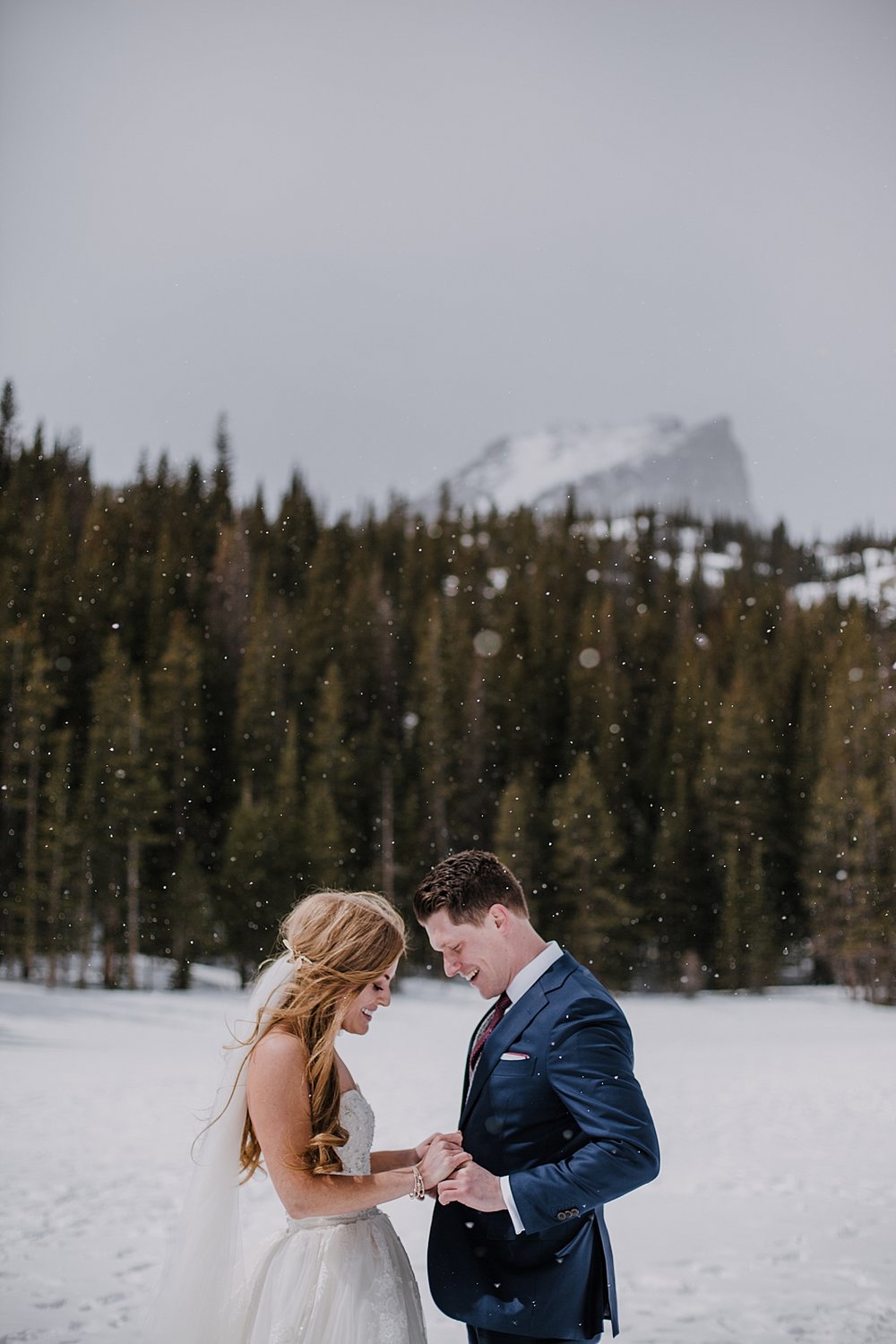 hiking at bear lake in rocky mountain national park, rocky mountain national park elopement, self solemnize in rocky mountain national park, estes park elopement, bear lake elopement