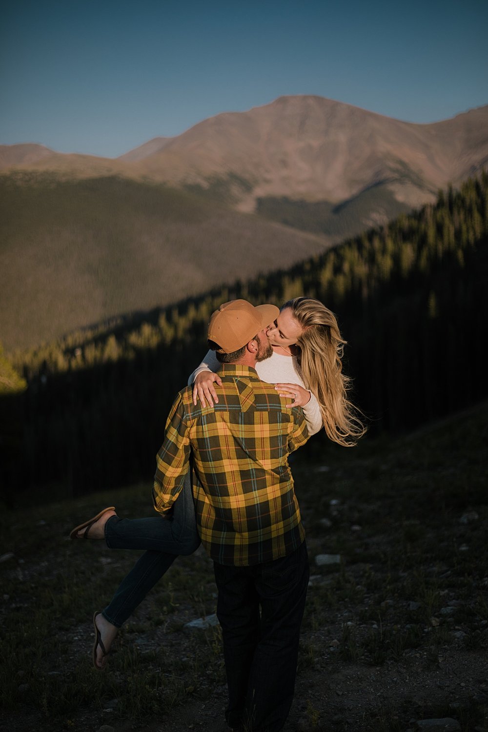 colorado mountain engagements, winter park resort at sunset, hiking winter park resort in the summer, summer hiking in winter park, sunset on winter park mountain, winter park wedding photographer