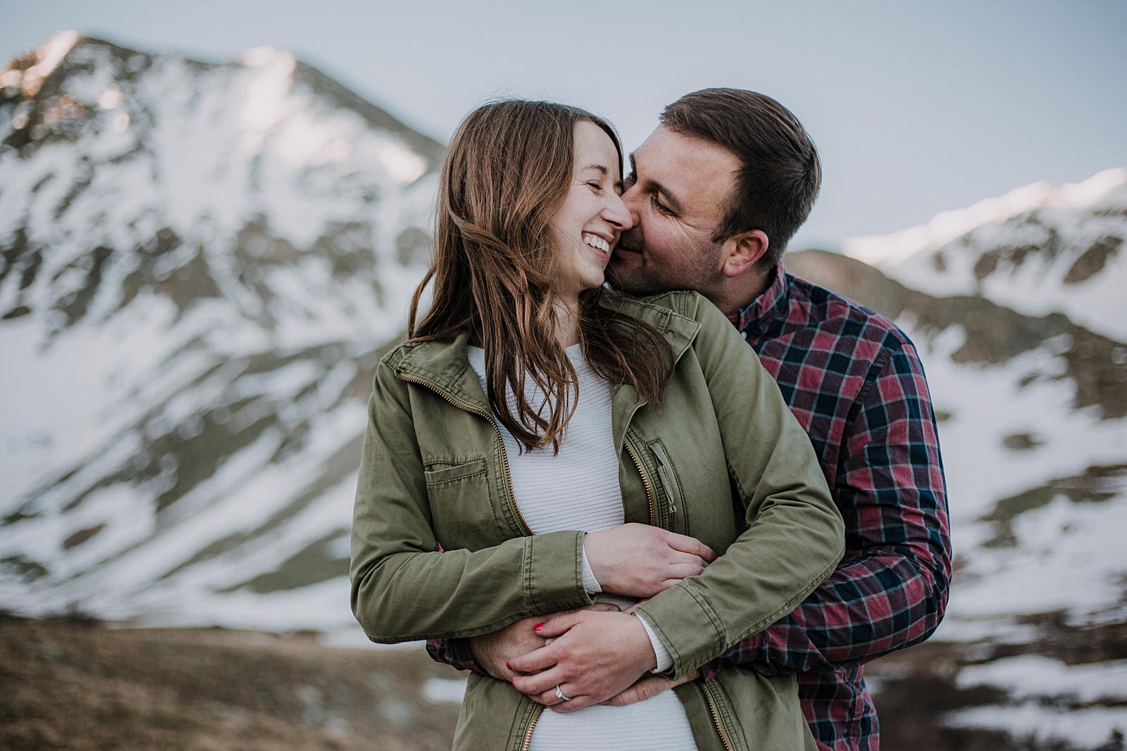 winter hiking mayflower gulch leadville and copper colorado, backcountry skiing to mayflower gulch, sunrise at mayflower gulch, mayflower gulch engagements, leadville wedding photographer