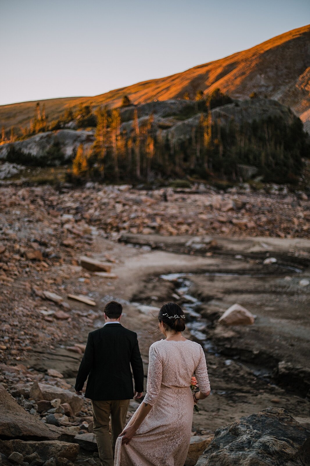 hiking lake isabelle, dawn hike elopement indian peaks wilderness, sunrise elopement lake isabelle, eloping in brainard lake recreation area, rollinsville hiking, estes park colorado