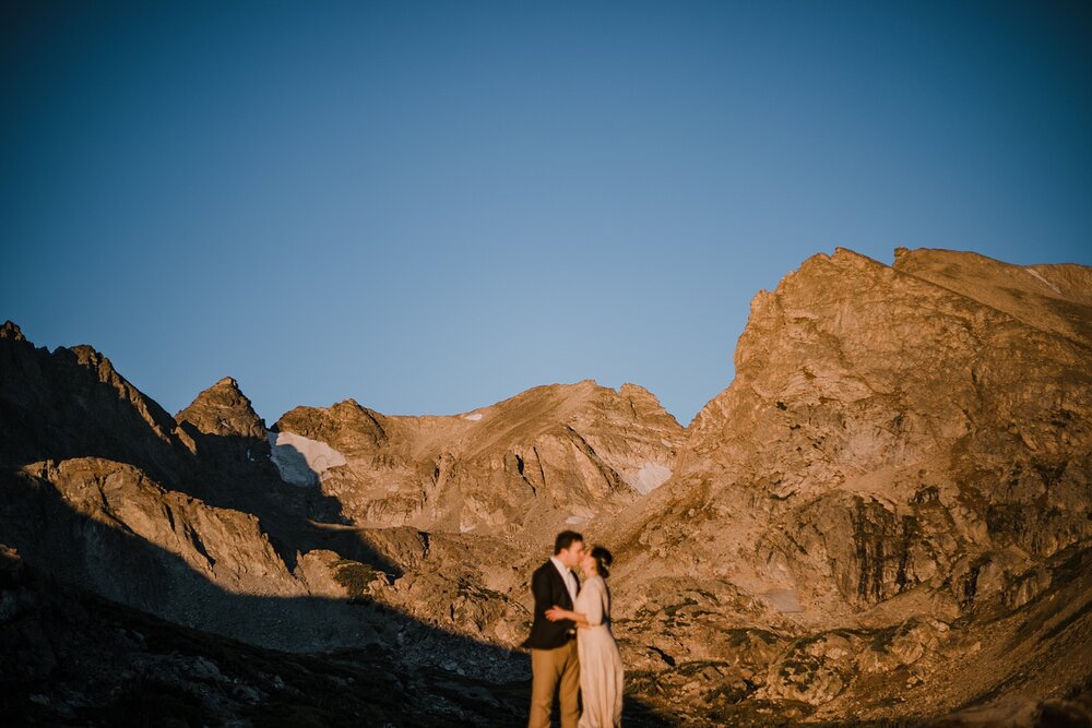 self solemnizing elopement, dawn hike elopement indian peaks wilderness, sunrise elopement lake isabelle, eloping in brainard lake recreation area, rollinsville hiking, estes park colorado