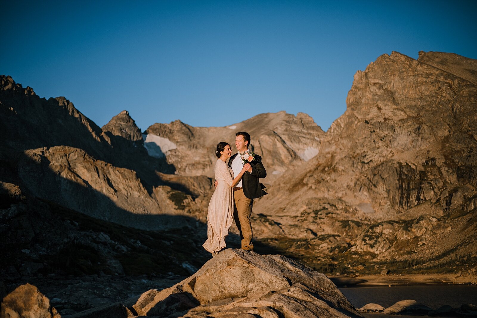 self solemnizing ceremony in colorado, dawn hike elopement indian peaks wilderness, sunrise elopement lake isabelle, eloping in brainard lake recreation area, rollinsville colorado hiking