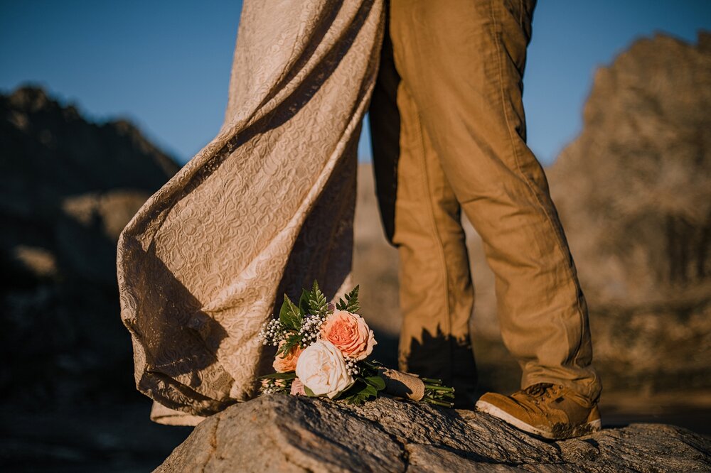 elopement floral bouquet, dawn hike elopement indian peaks wilderness, sunrise elopement lake isabelle, eloping in brainard lake recreation area, rollinsville colorado hiking