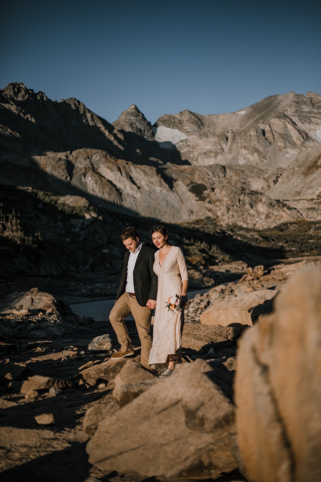 transatlantic mountain couple elopement, dawn hike elopement indian peaks wilderness, sunrise elopement lake isabelle, eloping in brainard lake recreation area, rollinsville colorado hiking