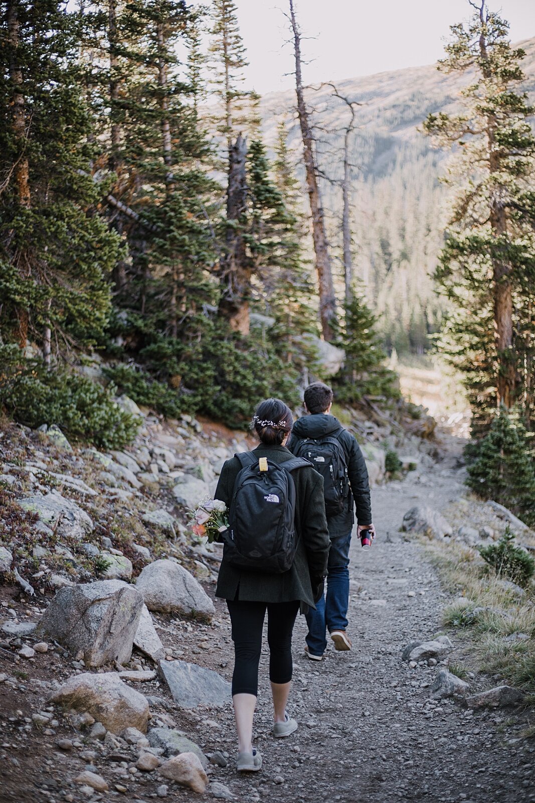 fall hiking and eloping at lake isabelle when the lake is drained, dawn hike elopement indian peaks wilderness, sunrise elopement lake isabelle, eloping in brainard lake recreation area