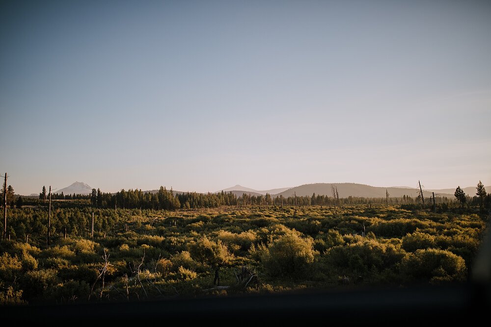 driving through mt hood national forest, warm springs reservation, smith rock state park wedding, smith rock state park hiking elopement, terrebonne backyard wedding, smith rock climbing