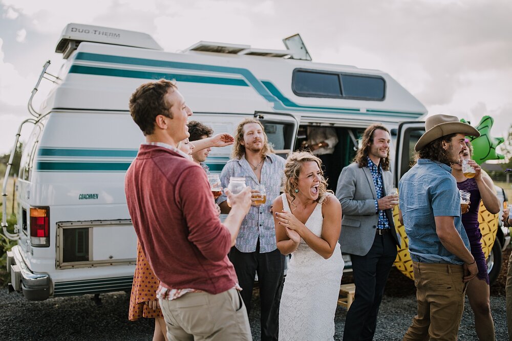 van photo booth, ford ecoline van living wedding, mt hood national forest, smith rock state park wedding, smith rock state park hiking elopement, terrebonne oregon backyard wedding