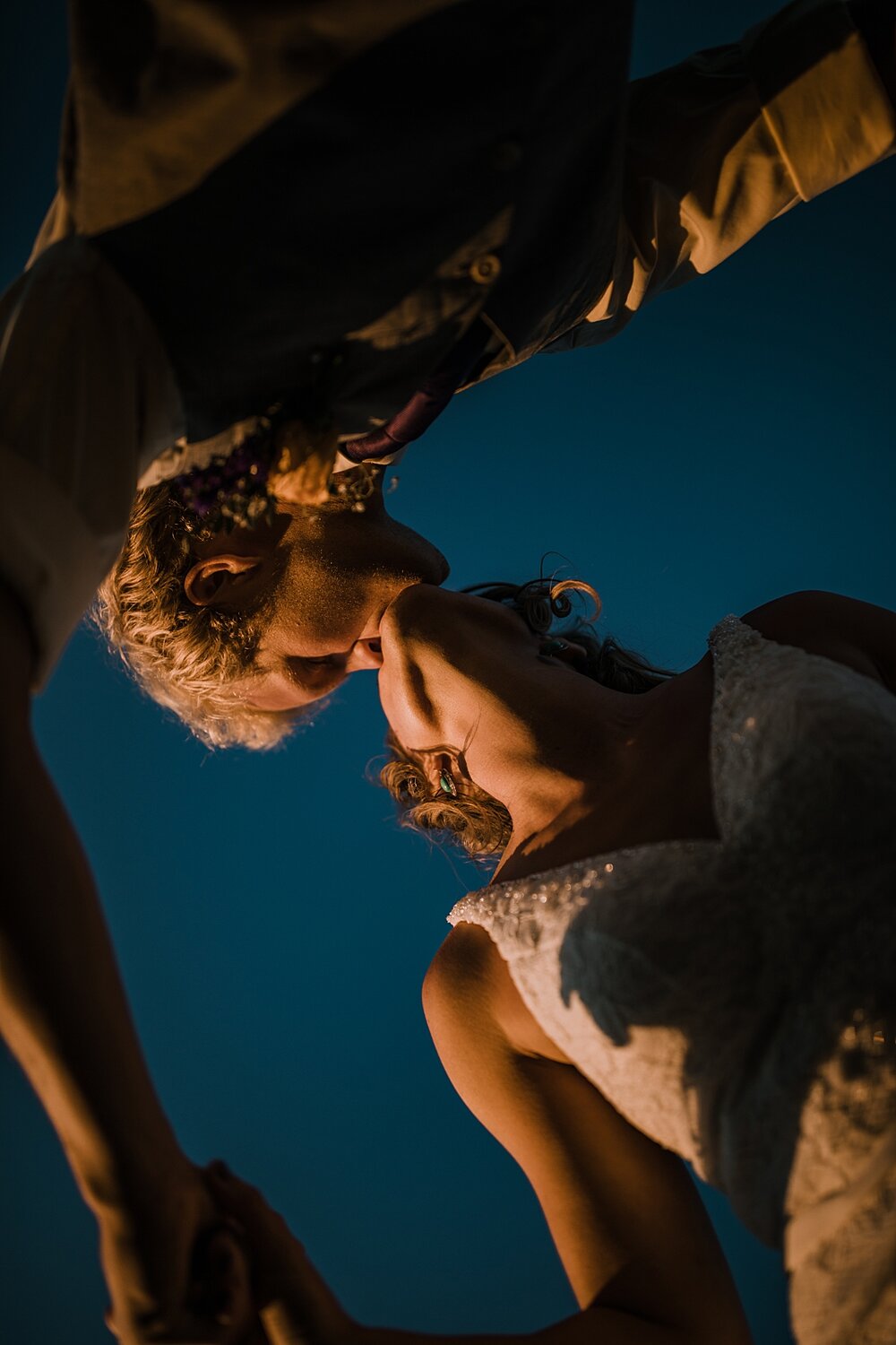 bride and groom hiking at sunset, mt hood elopement, mt hood national forest, smith rock state park wedding, smith rock state park hiking elopement, terrebonne oregon backyard wedding