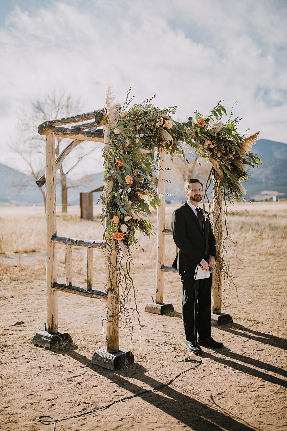 wedding ceremony , the officiant, the barn at sunset ranch in buena vista co, buena vista colorado wedding, the barn at sunset ranch wedding, buena vista colorado mountain wedding venue