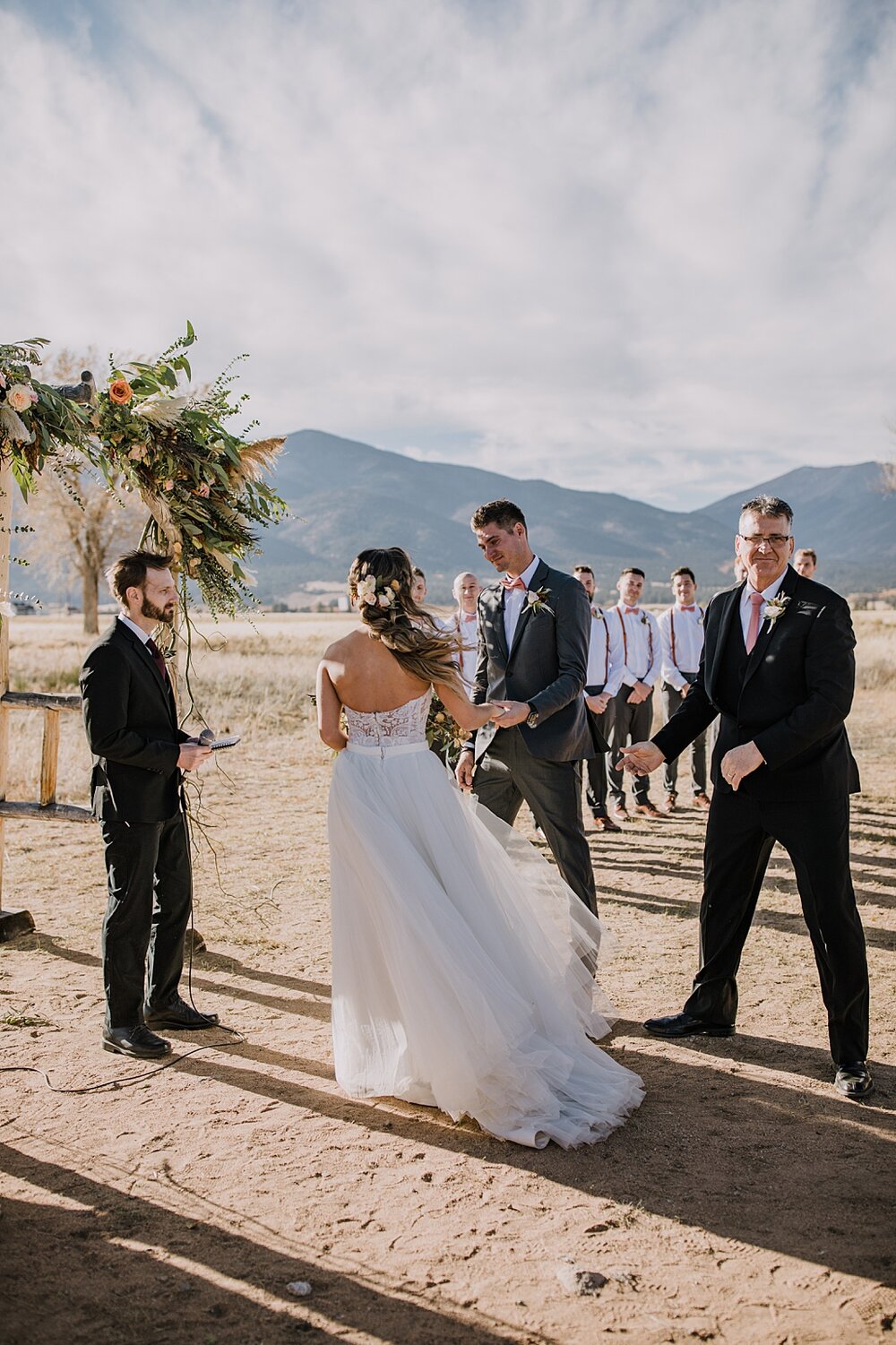 wedding ceremony, grooms first look, the barn at sunset ranch in buena vista co, buena vista colorado wedding, the barn at sunset ranch wedding, buena vista colorado wedding venue