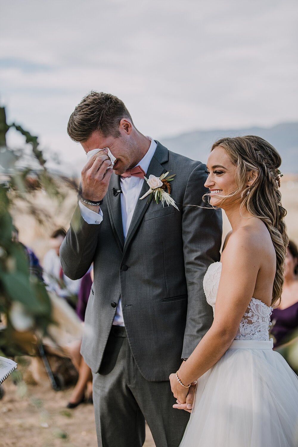 wedding ceremony, bride and groom at the alter, the barn at sunset ranch in buena vista co, buena vista colorado wedding, the barn at sunset ranch wedding, buena vista colorado wedding venue