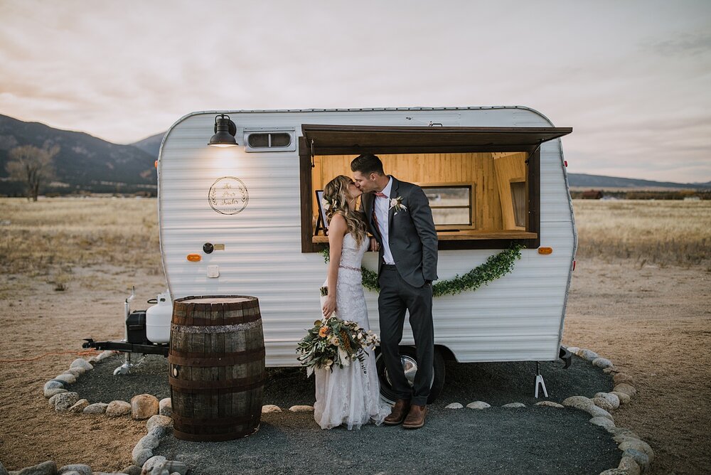 mobile wedding bar, the pour trailer, wedding reception, the barn at sunset ranch in buena vista co, buena vista colorado wedding, the barn at sunset ranch wedding, buena vista colorado wedding venue