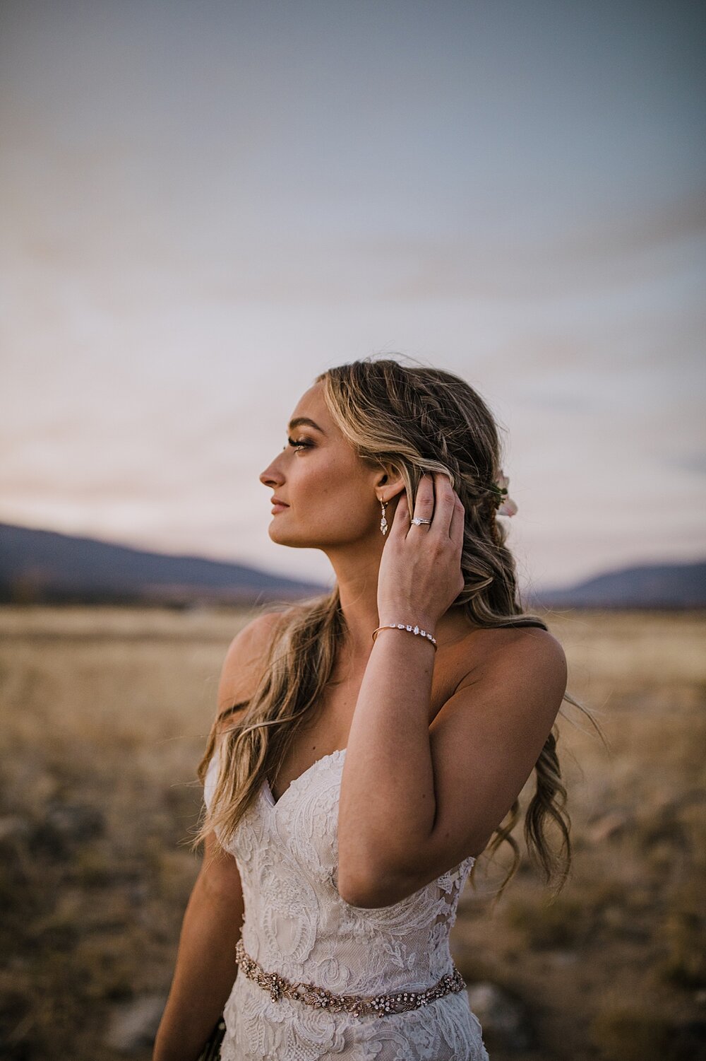 bride at sunset, alpine glow on mt princeton, the barn at sunset ranch in buena vista co, buena vista colorado wedding, the barn at sunset ranch wedding, buena vista colorado wedding venue