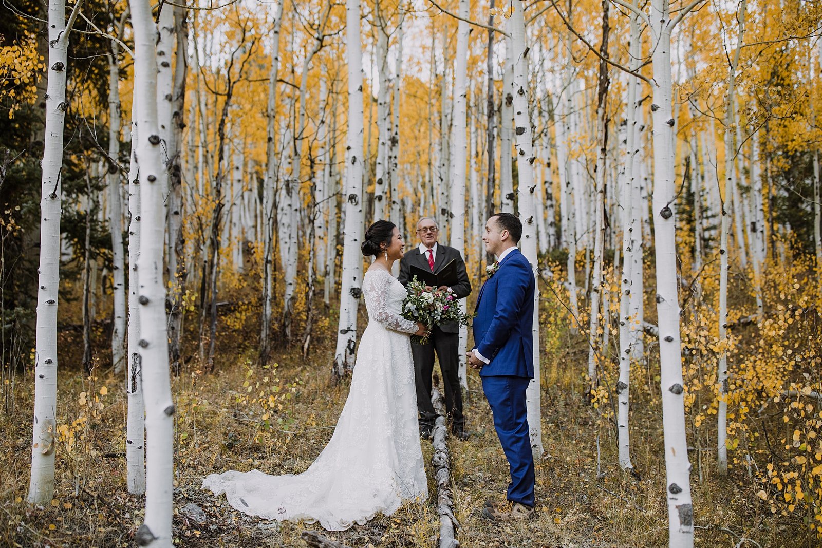 elopement ceremony in an aspen grove, ames colorado elopement, alta lakes elopement, ophir colorado elopement, telluride colorado wedding, hope lake elopement, priest lake elopement