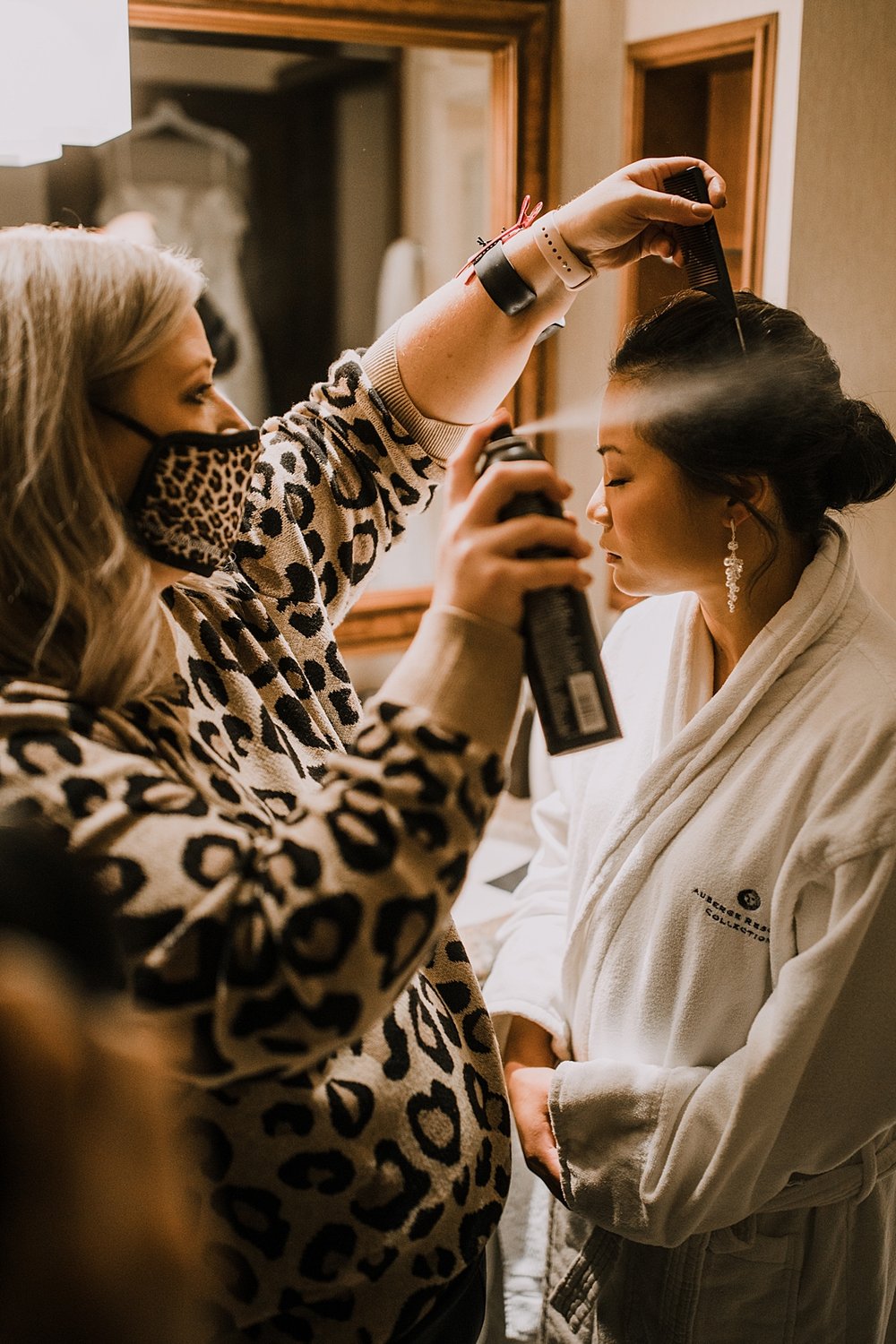 bride getting ready, telluride elopement, telluride hmua, san juan mountain elopement, colorado sunrise elopement, telluride hotel bridal suite, colorado mountain elopement