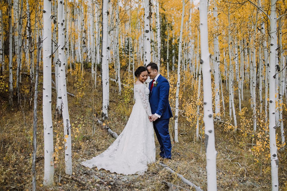 bride and groom celebrating their elopement, eloping in telluride colorado, camping elopement in southern colorado, camping elopement in the san juan mountain range
