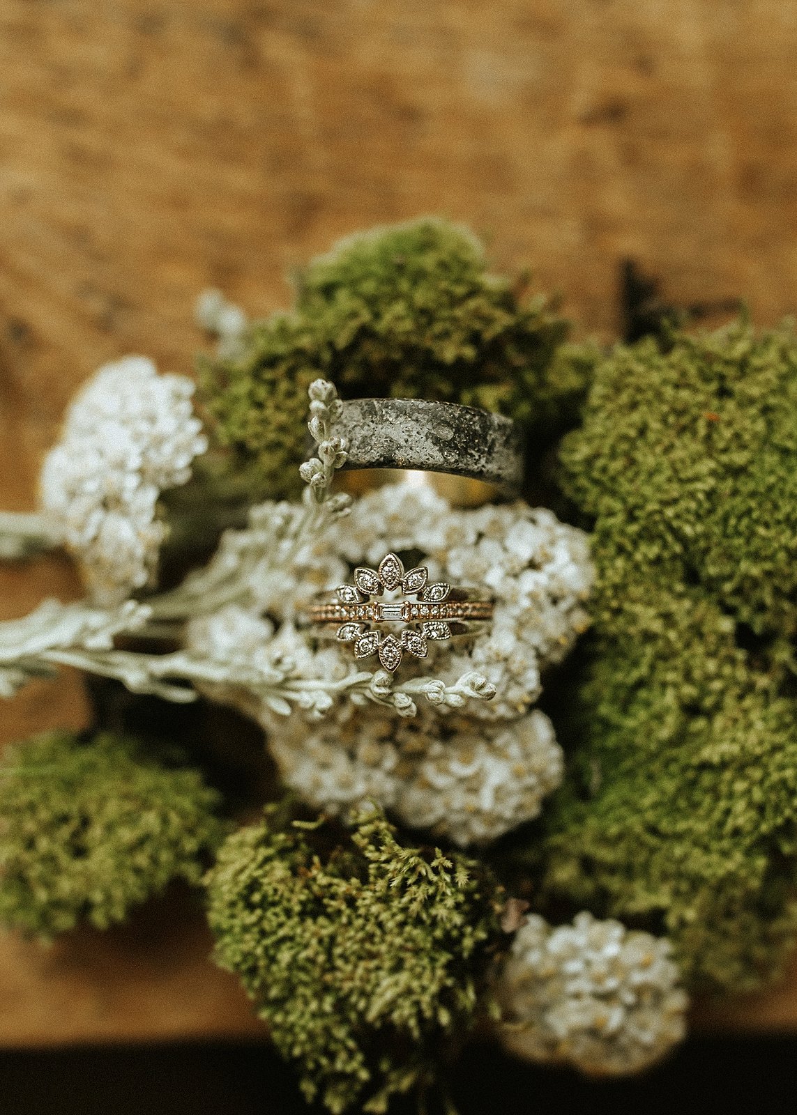 wedding rings, forested wedding details, studio 508, city on a hill coffee, leadville elopement, leadville colorado elopement, leadville mining elopement