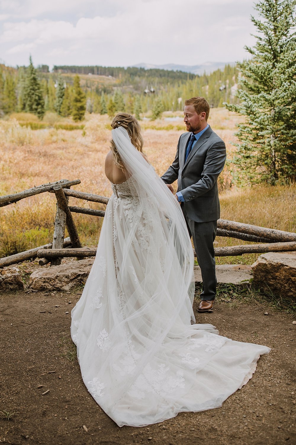 bride and groom hiking together, breckenridge autumn leaves, aspen leaves changing, fall aspen wedding, colorado aspen leaves, colorado fall wedding, summit county fall colors