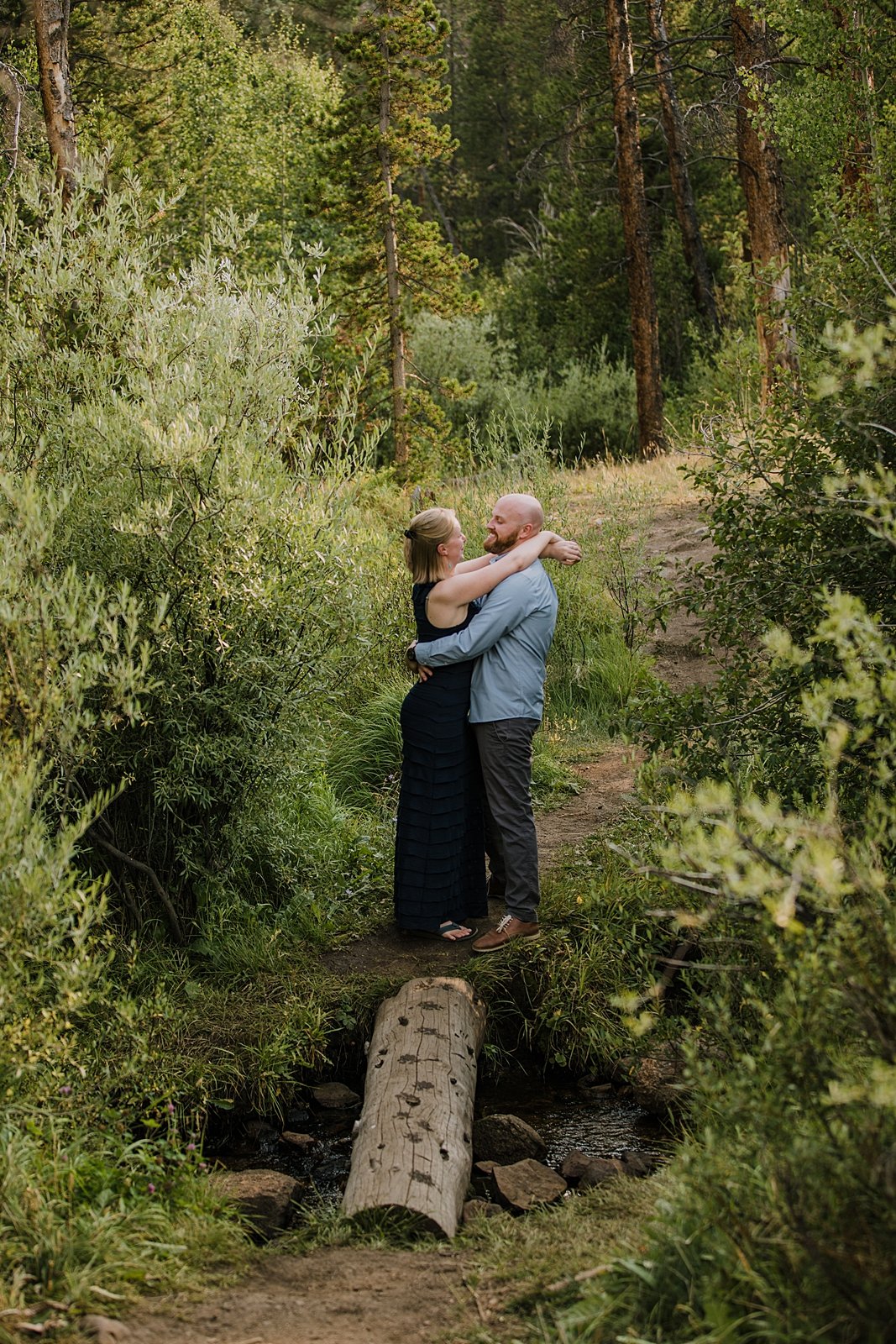 couple kissing in the woods, lily pad lake elopement, silverthorne pavilion wedding, mount buffalo elopement, summit county hiking elopement, summit county wedding