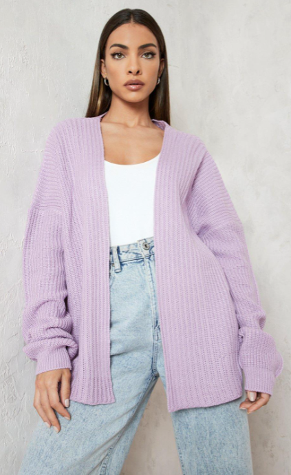 OVERSIZED RIB CROPPED CARDIGAN