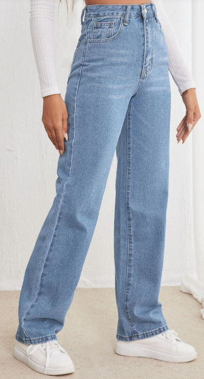 High Waisted Straight Leg Jeans